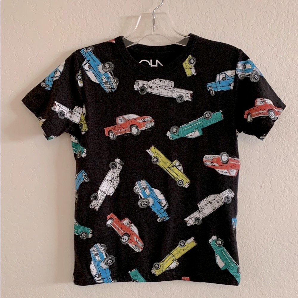 Boys Chaser Brand Black T-Shirt with colorful pick up truck Print